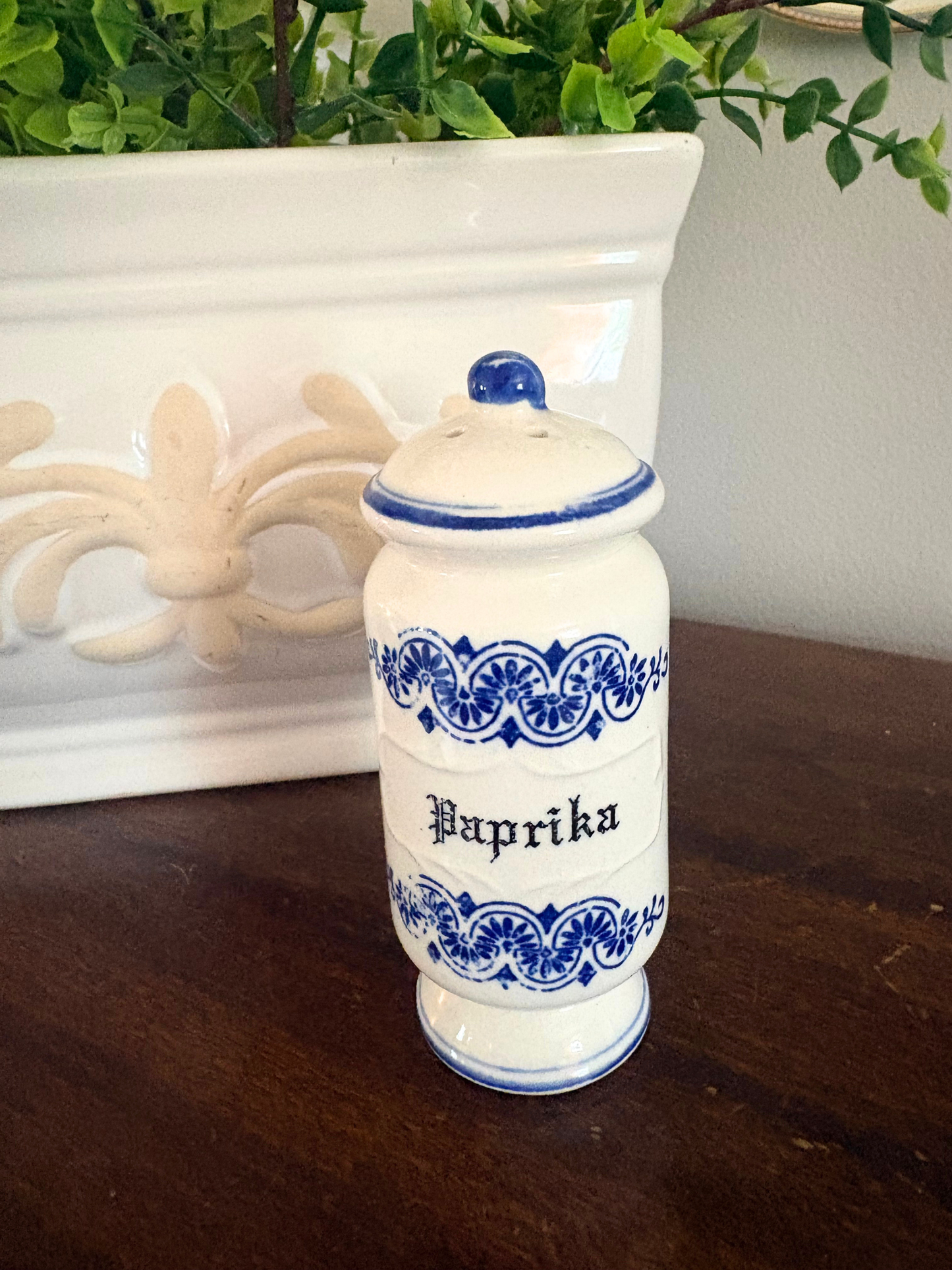Blue Floral Paprika Jar