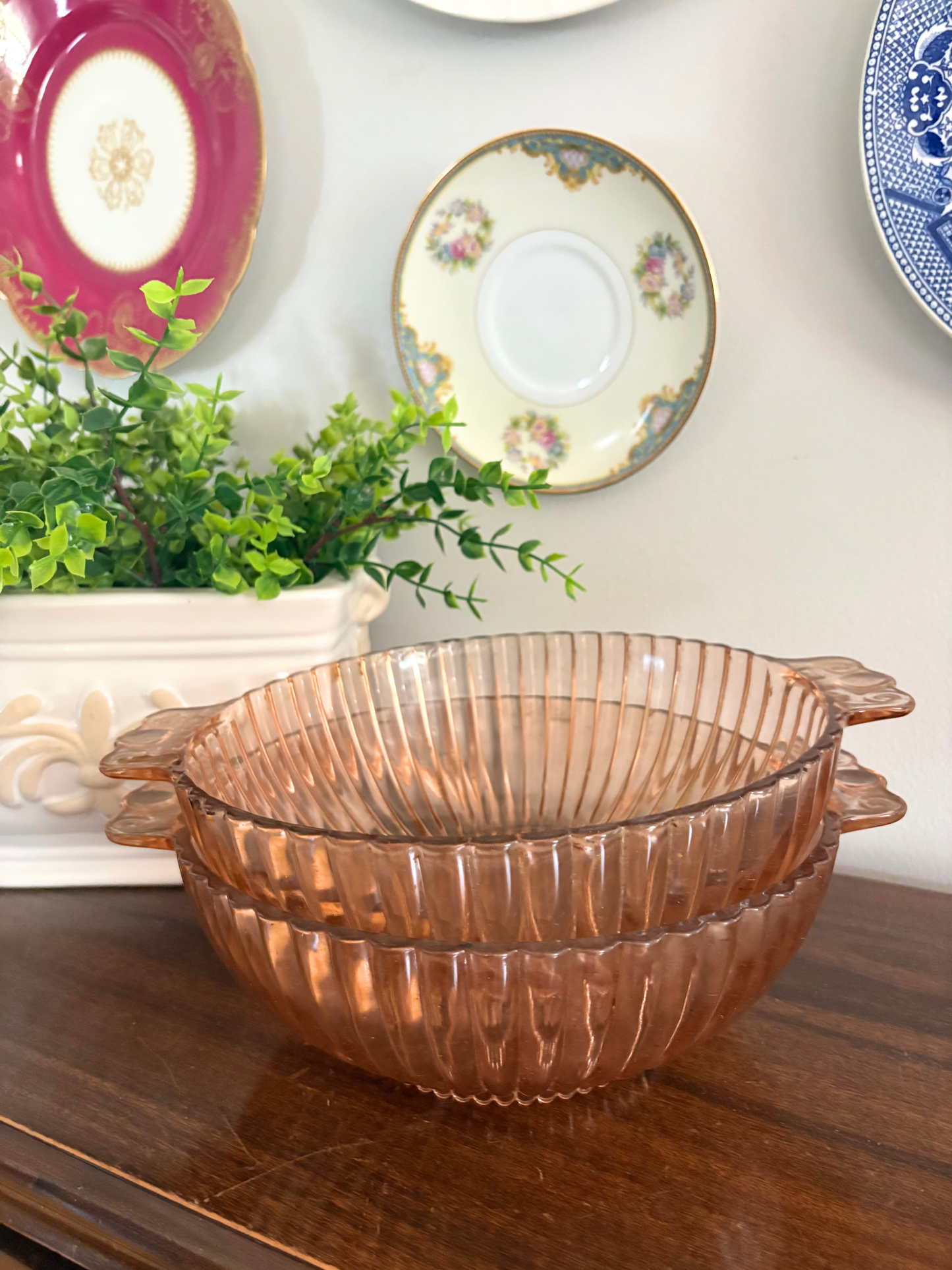 Pink Depression Glass Bowl