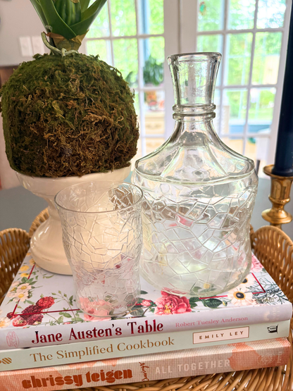 Crackle Glass Decanter