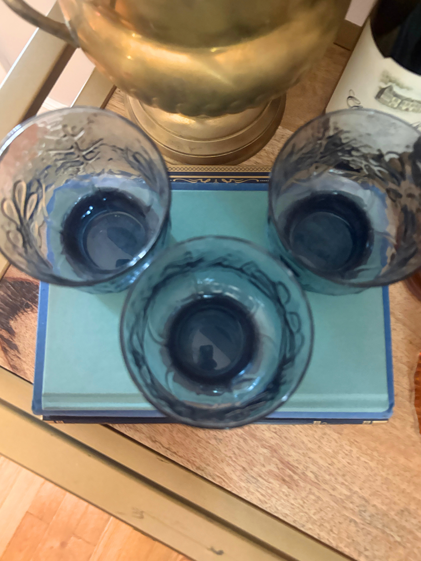 Blue Daisy Dessert Glass Set