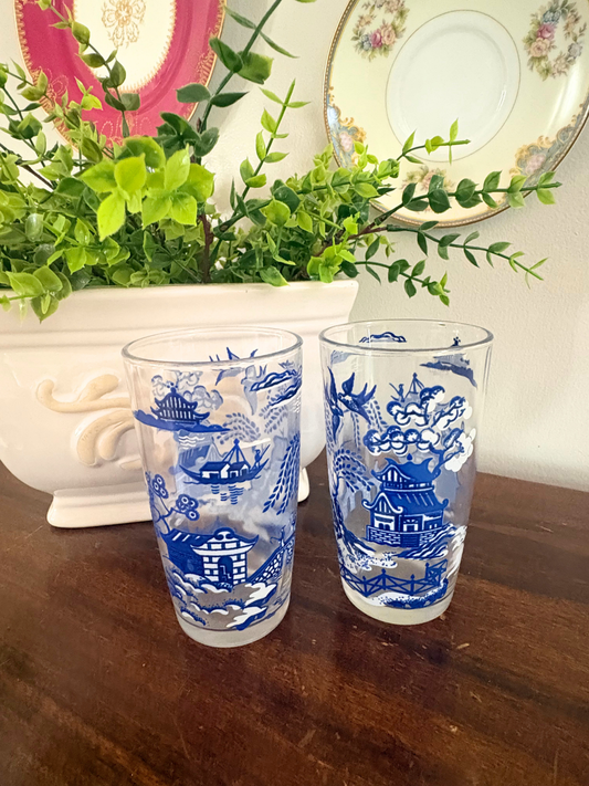 Blue Willow Juice Glass Set